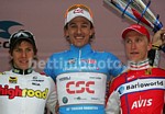 Das Siegerpodest von Tirreno-Adriatico 2008: Lövqvist, Cancellara, Gasparotto